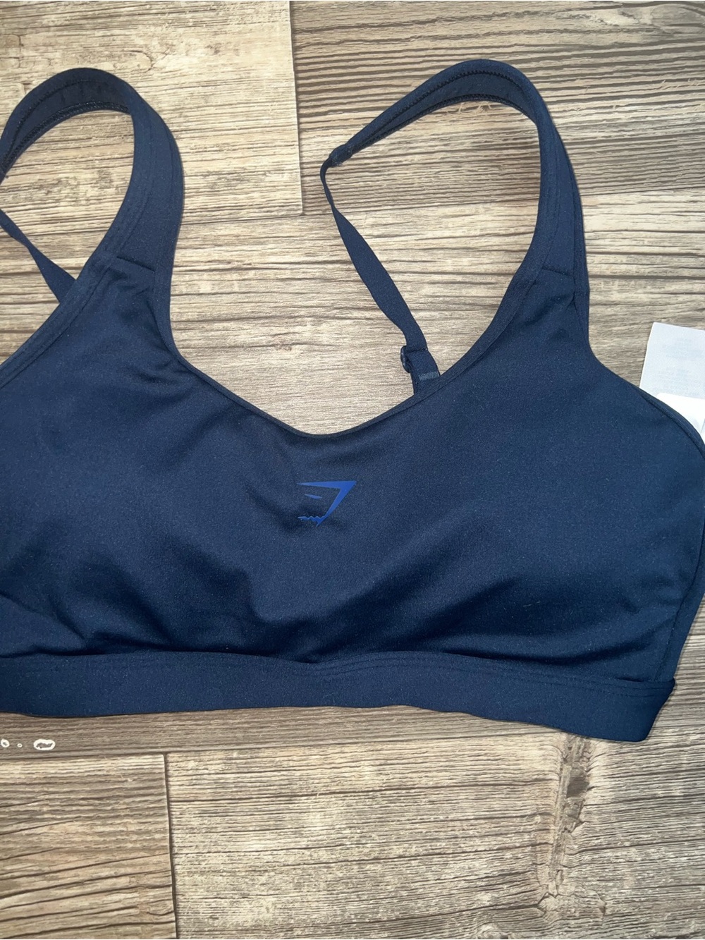 Gymshark Women’s Sports Bra – Size Small – Navy Blue – Adjustable Straps.